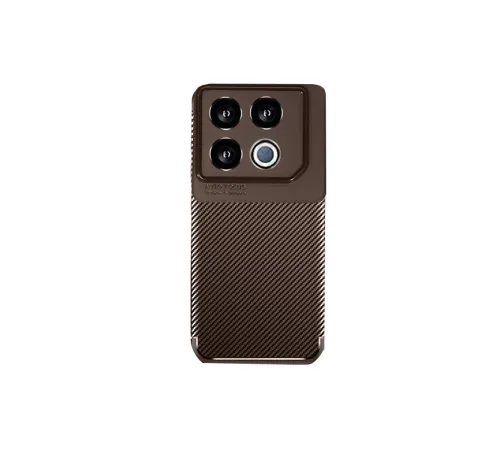 İnfinix GT 20 Pro Kılıf Auto Focus Karbon Kapak - Kahverengi