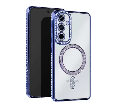 Samsung Galaxy A25 5G Joke Simli Magneticsafe Kılıf - Mavi