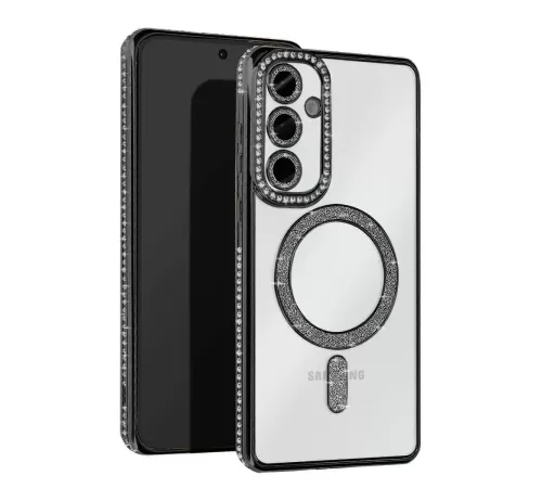 Samsung Galaxy A35 5G Joke Simli Magneticsafe Kılıf - Siyah