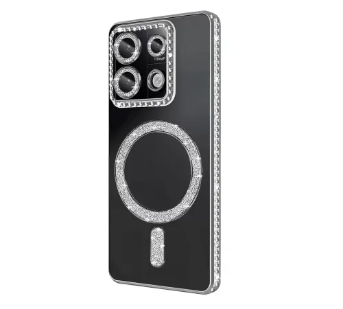 Xiaomi Redmi 13C Joke Simli Magneticsafe Kılıf - Gümüş
