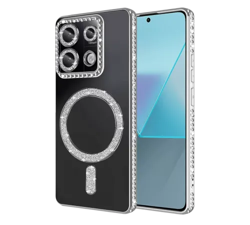 Xiaomi Redmi 13C Joke Simli Magneticsafe Kılıf - Gümüş