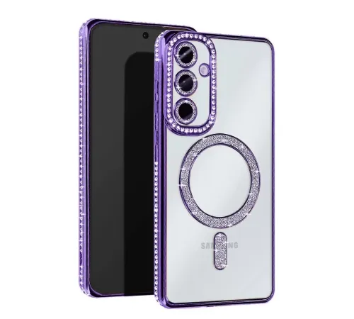 Samsung Galaxy S24 FE Joke Simli Magneticsafe Kılıf - Derin Mor