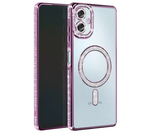 Samsung Galaxy A06 Joke Simli Magneticsafe Kılıf - Derin Mor