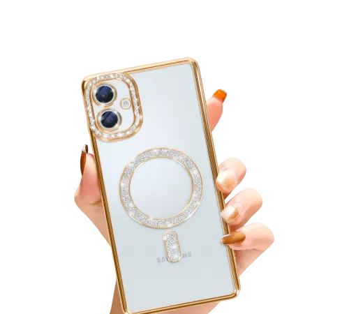 Samsung Galaxy A06 Joke Simli Magneticsafe Kılıf - Gold