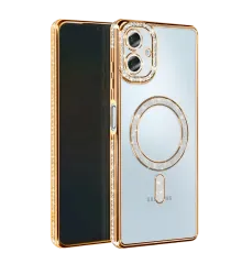 Samsung Galaxy A06 Joke Simli Magneticsafe Kılıf - Gold