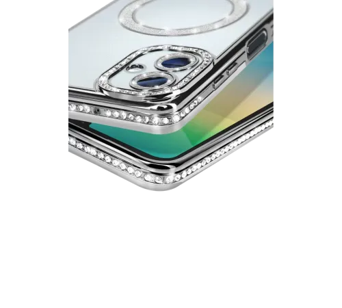 Samsung Galaxy A06 Joke Simli Magneticsafe Kılıf - Gümüş