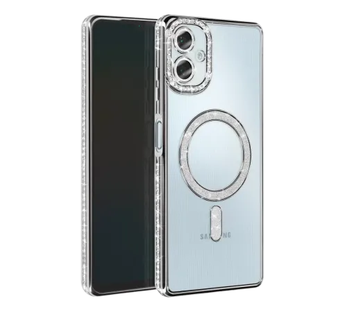 Samsung Galaxy A06 Joke Simli Magneticsafe Kılıf - Gümüş