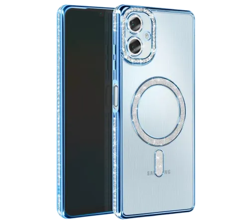Samsung Galaxy A06 Joke Simli Magneticsafe Kılıf - Mavi