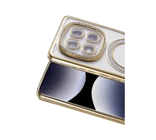 Xiaomi Redmi Note 14 Pro 5G Joke Simli Magneticsafe Kılıf - Gold