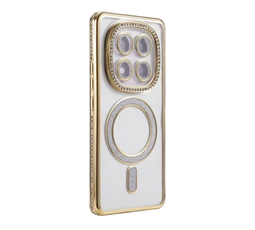 Xiaomi Redmi Note 14 Pro 5G Joke Simli Magneticsafe Kılıf - Gold