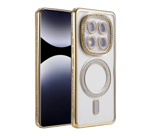 Xiaomi Redmi Note 14 Pro 5G Joke Simli Magneticsafe Kılıf - Gold