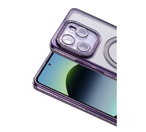 Xiaomi Redmi Note 14 4G Joke Simli Magneticsafe Kılıf - Derin Mor