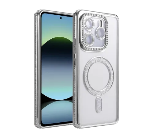 Xiaomi Redmi Note 14 4G Joke Simli Magneticsafe Kılıf - Gümüş