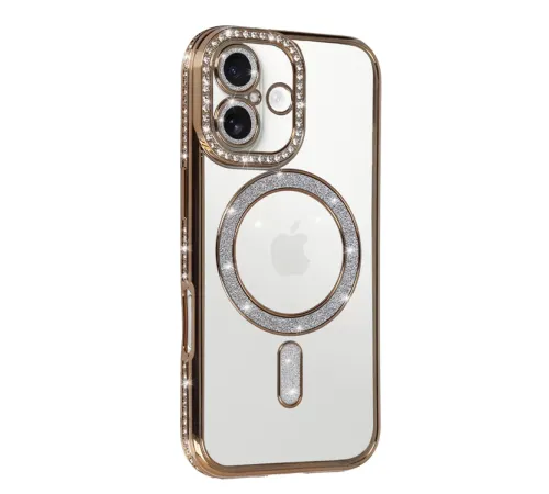 Apple iPhone 17 Joke Simli Magneticsafe Kılıf - Gold