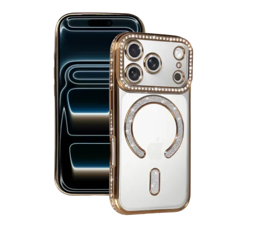 Apple iPhone 17 Pro Joke Simli Magneticsafe Kılıf - Gold