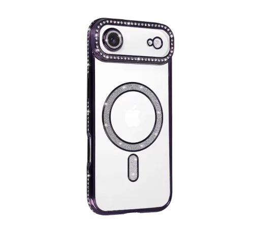 Apple iPhone 17 Air Joke Simli Magneticsafe Kılıf - Derin Mor