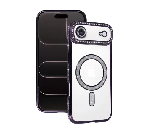 Apple iPhone 17 Air Joke Simli Magneticsafe Kılıf - Derin Mor