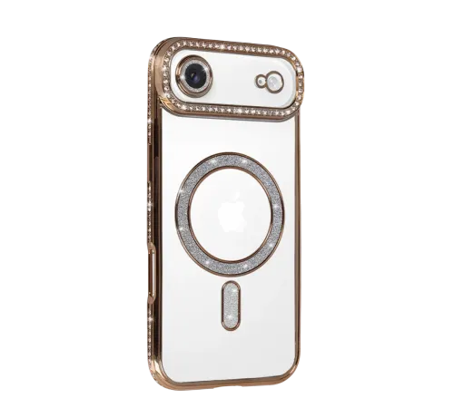 Apple iPhone 17 Air Joke Simli Magneticsafe Kılıf - Gold