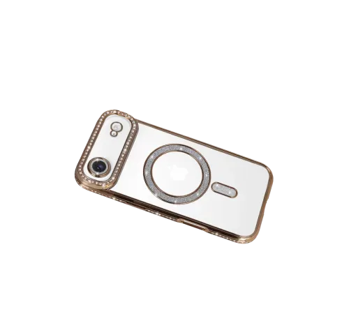 Apple iPhone 17 Air Joke Simli Magneticsafe Kılıf - Gold