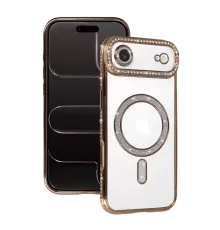 Apple iPhone 17 Air Joke Simli Magneticsafe Kılıf - Gold