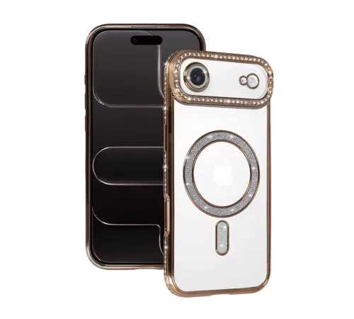 Apple iPhone 17 Air Joke Simli Magneticsafe Kılıf - Gold