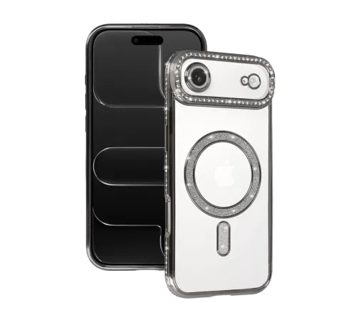 Apple iPhone 17 Air Joke Simli Magneticsafe Kılıf - Gümüş