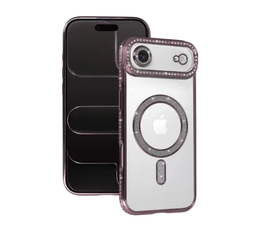 Apple iPhone 17 Air Joke Simli Magneticsafe Kılıf - Pembe
