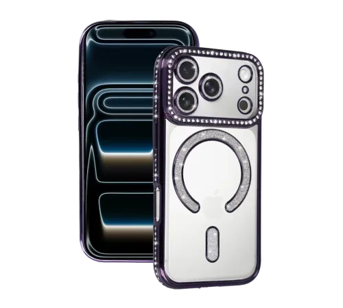 Apple iPhone 17 Pro Max Joke Simli Magneticsafe Kılıf - Derin Mor