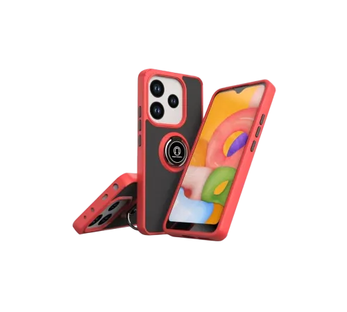 Xiaomi Redmi Note 14 4G Montreal Yüzüklü Silikon Kapak - Kırmızı