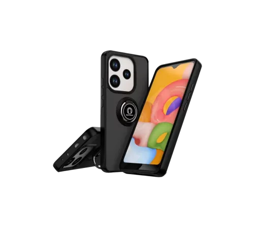 Xiaomi Redmi Note 14 4G Montreal Yüzüklü Silikon Kapak - Siyah