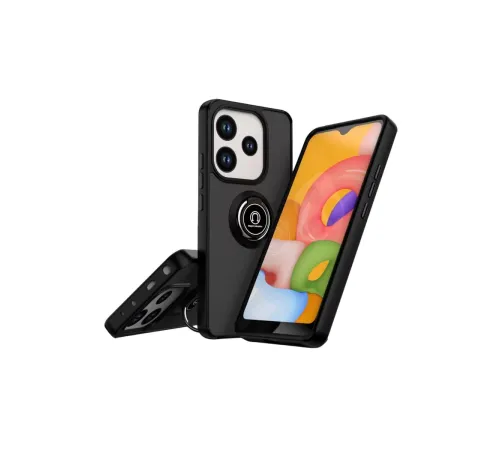 Xiaomi Redmi Note 14 4G Montreal Yüzüklü Silikon Kapak - Siyah