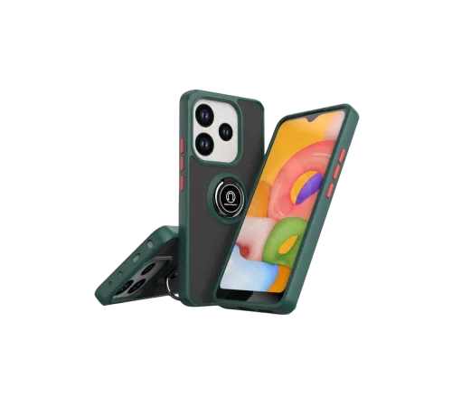 Xiaomi Redmi Note 14 4G Montreal Yüzüklü Silikon Kapak - Yeşil
