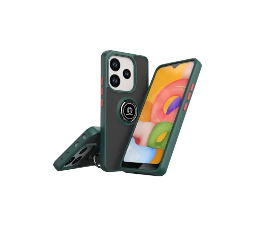 Xiaomi Redmi Note 14 4G Montreal Yüzüklü Silikon Kapak - Yeşil