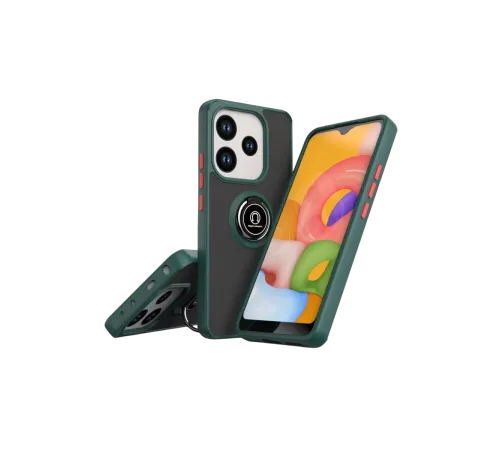 Xiaomi Redmi Note 14 4G Montreal Yüzüklü Silikon Kapak - Yeşil