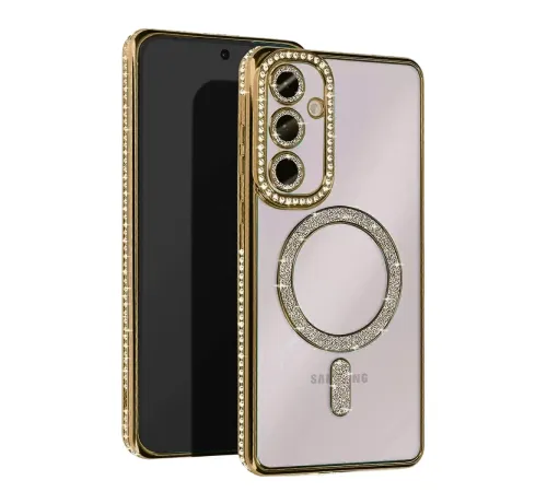 Samsung Galaxy A17 5G Joke Simli Magneticsafe Kılıf - Gold