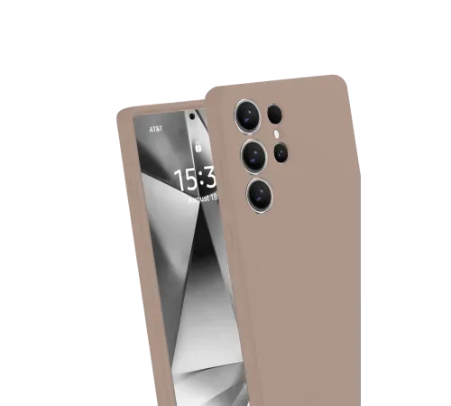 Samsung Galaxy S25 Ultra Kılıf Nano içi Kadife Silikon - Pudra