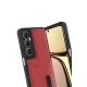Realme C65 Sara Kartvizitli Deri Kılıf - Kırmızı
