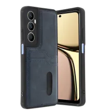 Realme C65 Sara Kartvizitli Deri Kılıf - Lacivert