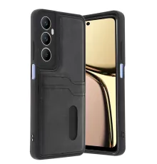 Realme C65 Sara Kartvizitli Deri Kılıf - Siyah