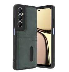 Realme C65 Sara Kartvizitli Deri Kılıf - Yeşil