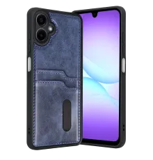 Samsung Galaxy A07 4G Sara Kartvizitli Deri Kılıf - Lacivert