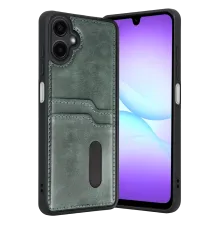 Samsung Galaxy A07 4G Sara Kartvizitli Deri Kılıf - Yeşil