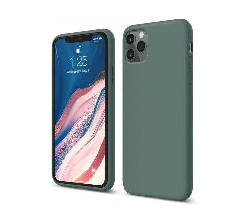 Apple iPhone 11 Pro Kılıf First Silikon - Koyu Yeşil