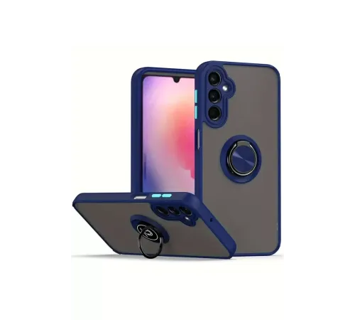 Samsung Galaxy A17 5G Montreal Yüzüklü Silikon Kapak - Lacivert