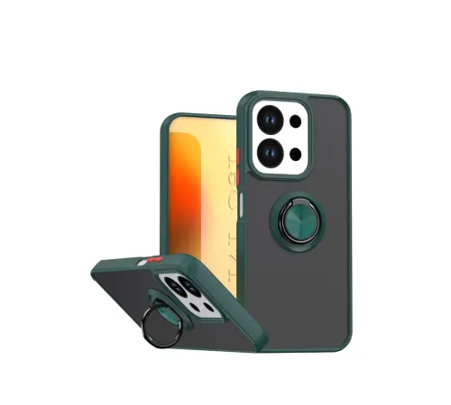 Xiaomi Redmi 15C 4G Montreal Yüzüklü Silikon Kapak - Yeşil