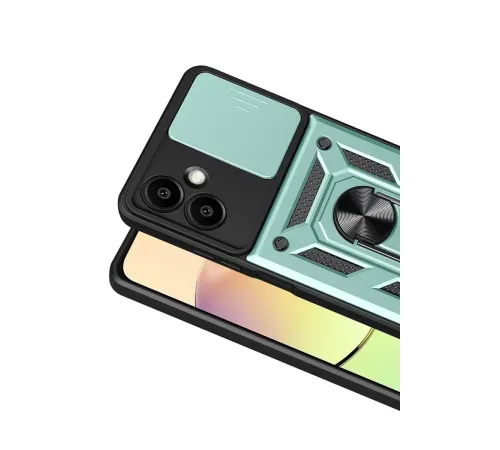 Samsung Galaxy A07 4G Pars Lens Yüzüklü Silikon - Yeşil