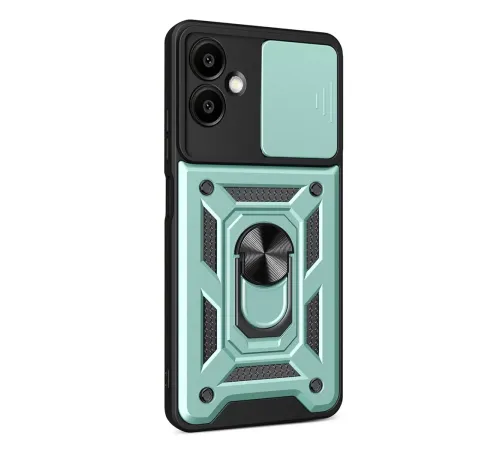 Samsung Galaxy A07 4G Pars Lens Yüzüklü Silikon - Yeşil