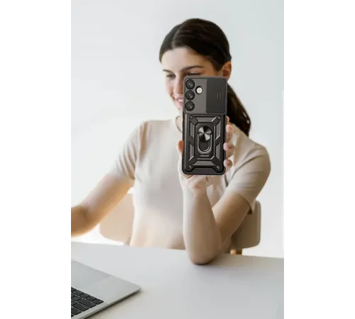 Samsung Galaxy A17 5G Pars Lens Yüzüklü Silikon - Kırmızı