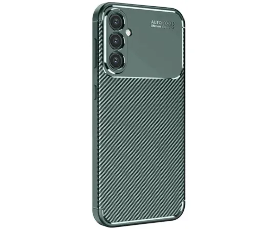 Samsung Galaxy S25 Kılıf Auto Focus Karbon Kapak - Koyu Yeşil