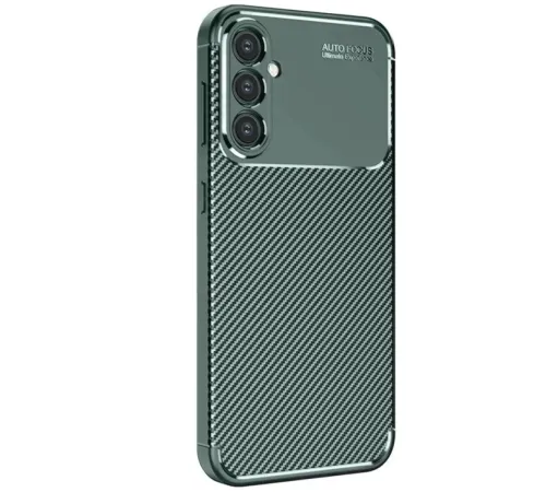 Samsung Galaxy S25 Kılıf Auto Focus Karbon Kapak - Koyu Yeşil